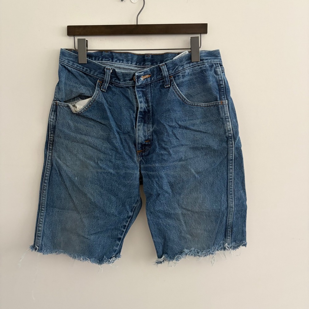 Rustler Denim Cut Off Jean Shorts Medium Wash Blue 87619PW